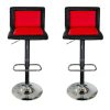 Red & Black Leather Bar Stools
