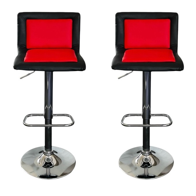 Red & Black Leather Bar Stools