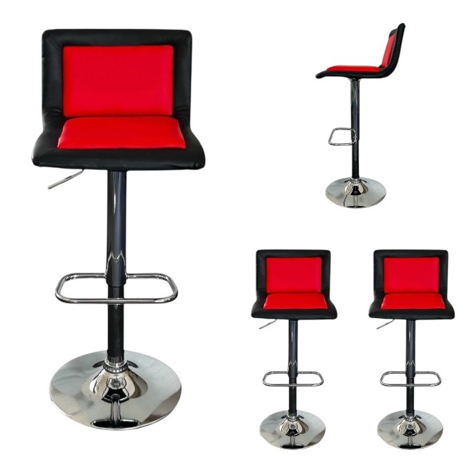 Red & Black Leather Bar Stools