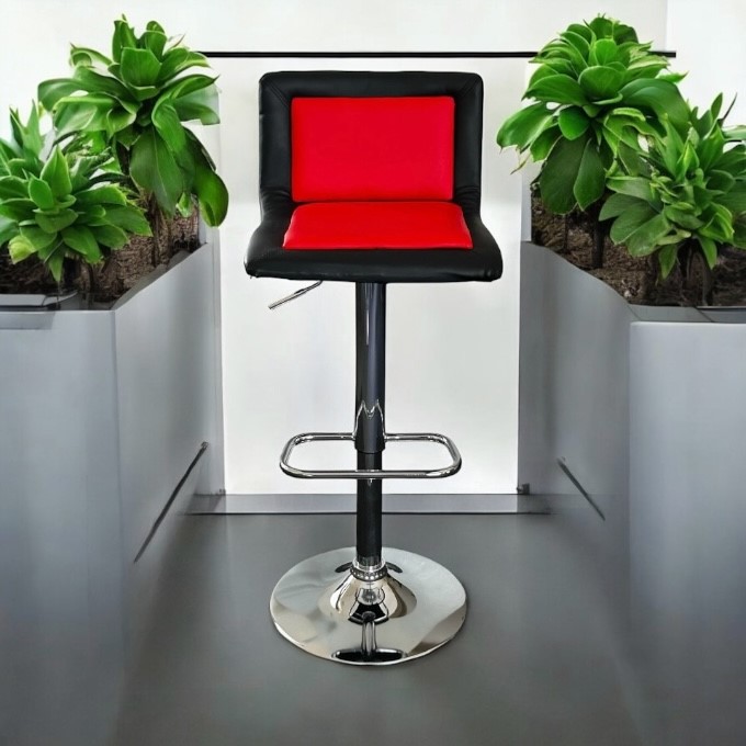 Red & Black Leather Bar Stools - BE Furniture Sales