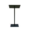 Black powder coated carbon steel lectern with attached ring binders - BE Event Hire