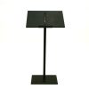 Black powder coated carbon steel lectern with attached ring binders - BE Event Hire