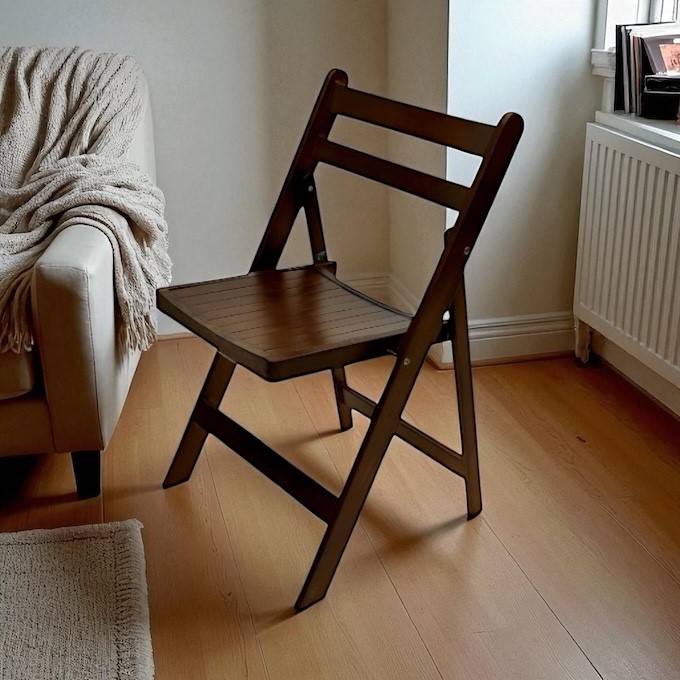 Brown Wooden Folding Chair - BE Furniture Sales
