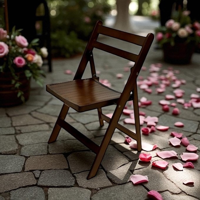 Brown Wooden Folding Chair