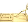 Folded with One Leg Open 6' x 2"6' Wooden Trestle Table - BE Furniture Sales