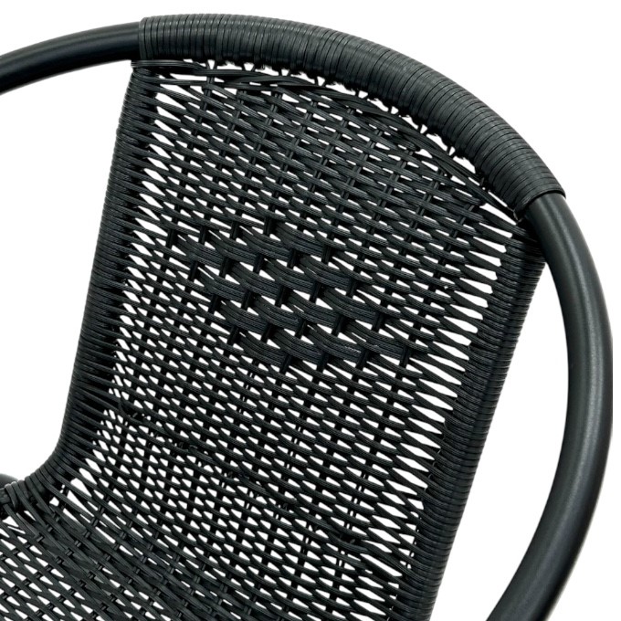 Black Framed Rattan Chairs