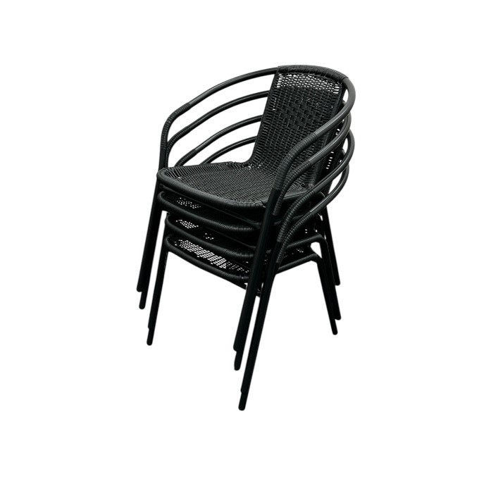 Black Framed Rattan Chairs