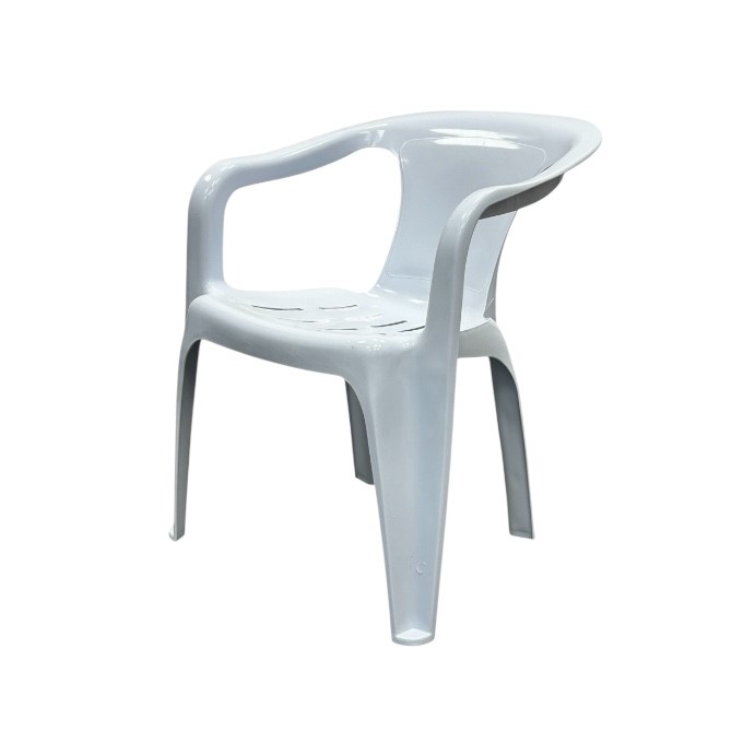 White Slatted Patio Chair