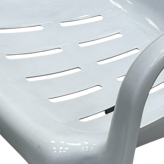 White Slatted Patio Chair