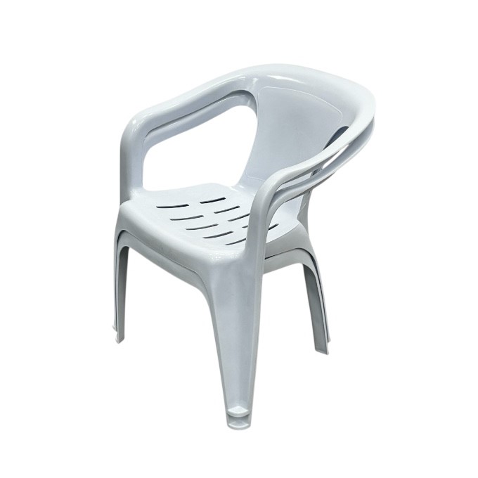 White Slatted Patio Chair