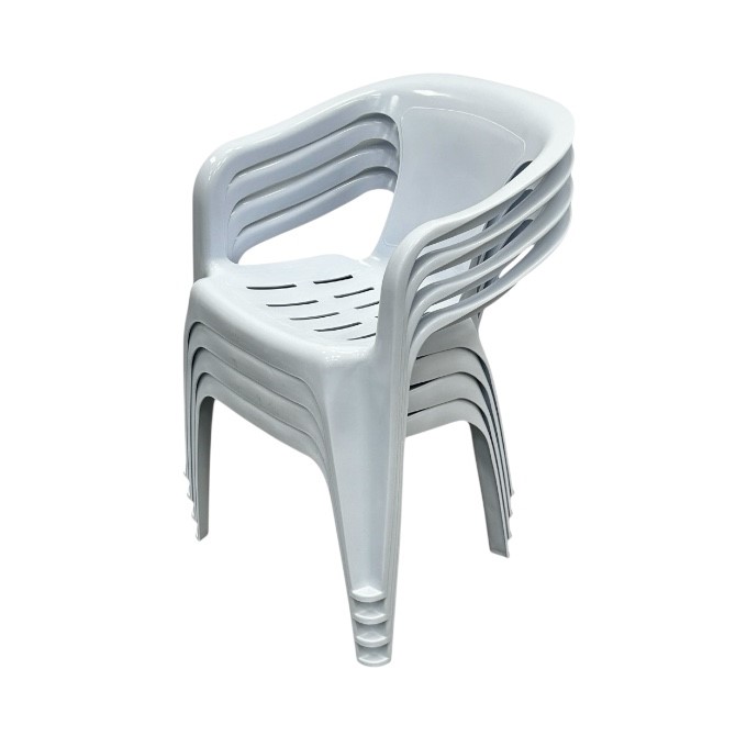 White Slatted Patio Chair