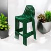 XH-8088HG Green Stool x4 Green Plastic Stacking Bar Stools