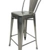 Silver Metal Tolix Counter Stools - Restaurant, Cafe's, Bistros - BE Furniture Sales