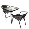 Black Rattan Balcony Set