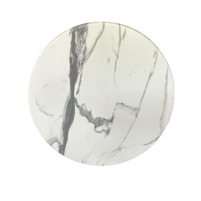 Romeo White Marble Effect Round Table Tops