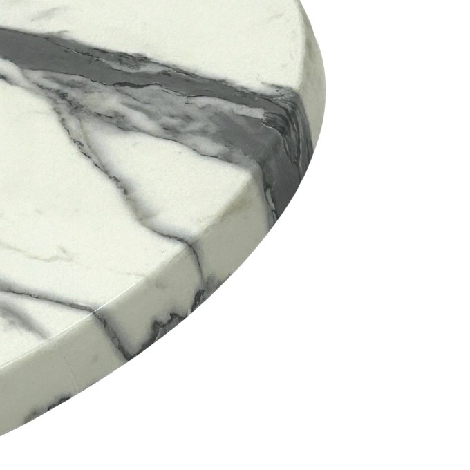 Romeo White Marble Effect Round Table Tops