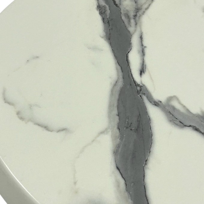 Romeo White Marble Effect Round Table Tops