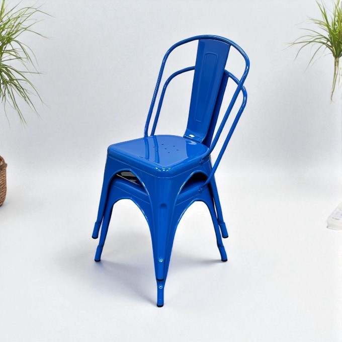 Blue Tolix Style Chairs
