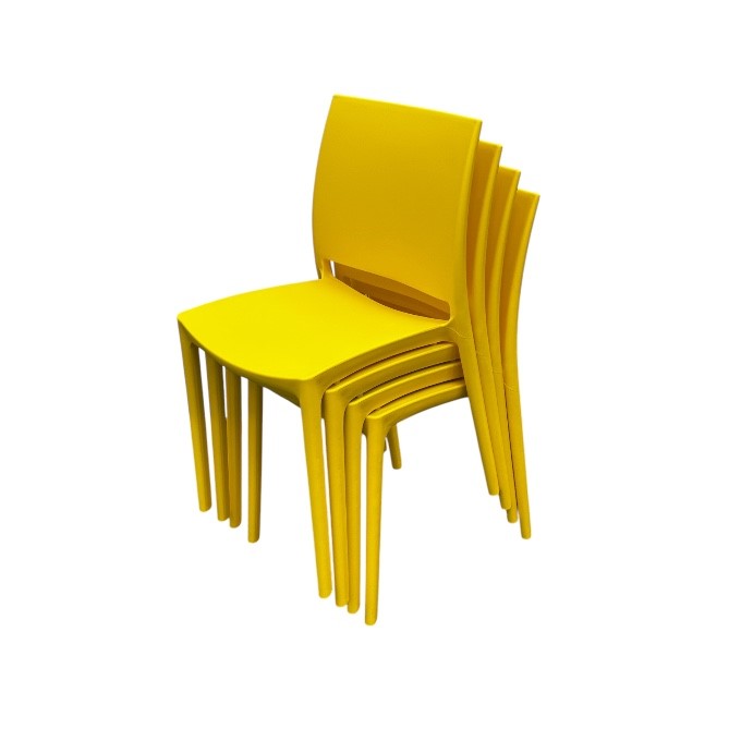 Yellow Plastic Stacking Chairs