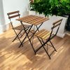 Folding Wooden Garden Bistro Set - BE Furniture Sales