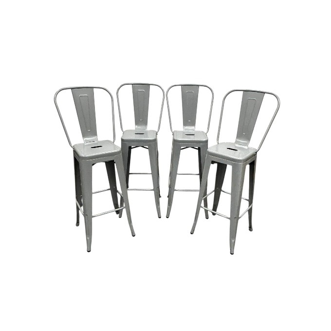 Grey Metal Tolix Counter Stools