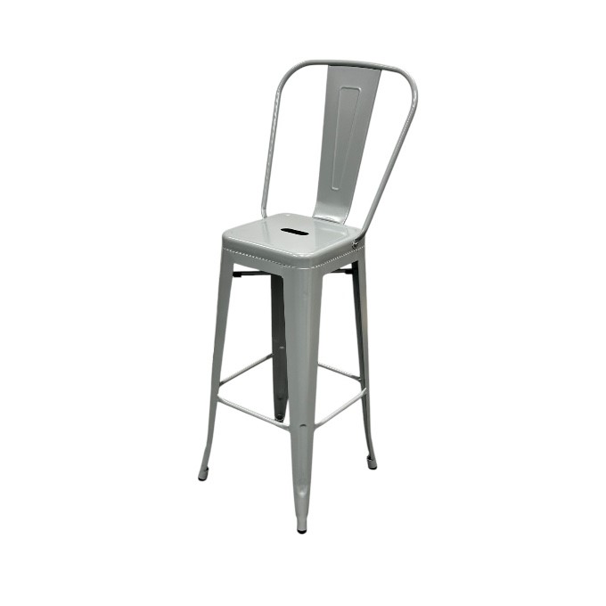 Grey Metal Tolix Counter Stools