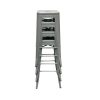 Grey Metal Tolix Bar Stools