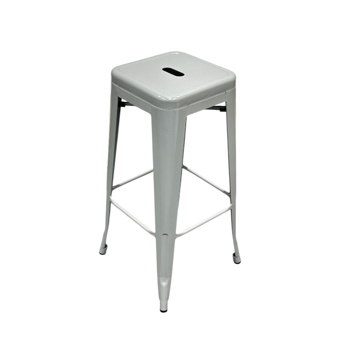 Grey Metal Tolix Bar Stools