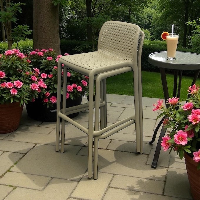 Beige Stacking Bar Stools