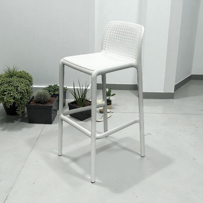 White Stacking Bar Stools - BE Furniture Sales