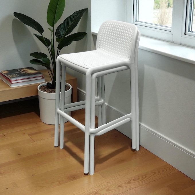 White Stacking Bar Stools