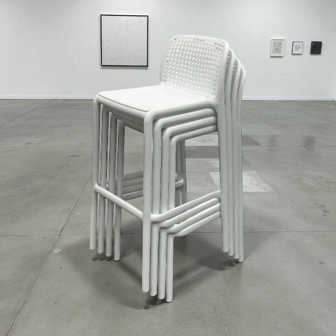 White Stacking Bar Stools