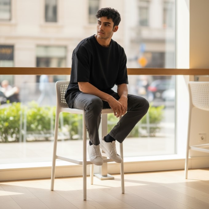 White Stacking Bar Stools