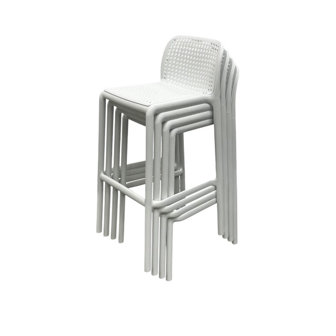 White Stacking Bar Stools