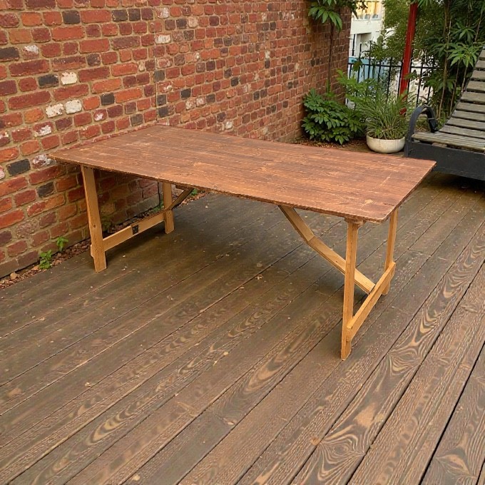 Wooden Rustic Trestle Table - BE Furniture Sales