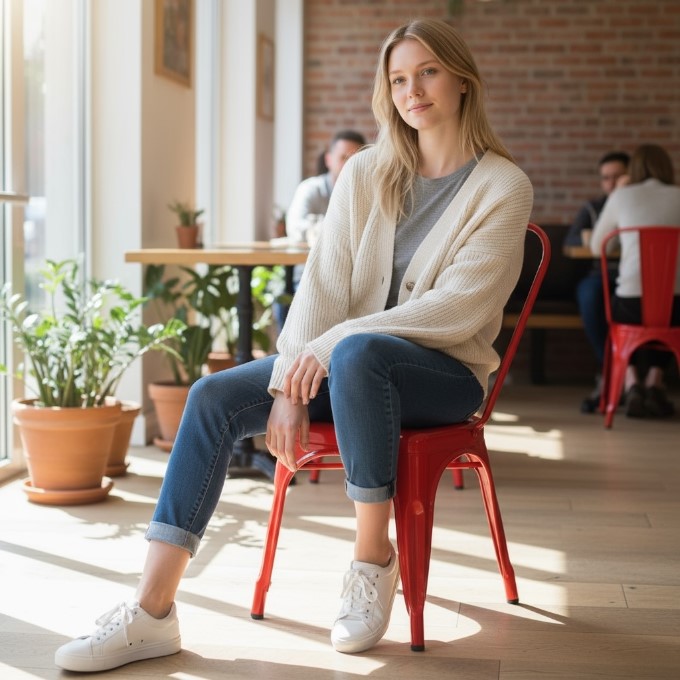 Red Metal Tolix Chairs