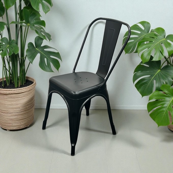 Matt Black Tolix Chairs - BE Furniture Sales