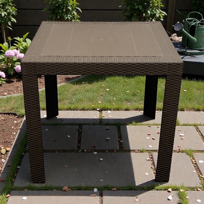 Brown Wicker Garden Table